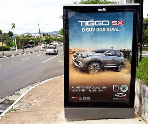 Touch Screen Advertising Player Outdoor Stand Alone Signage for Bus Shelter